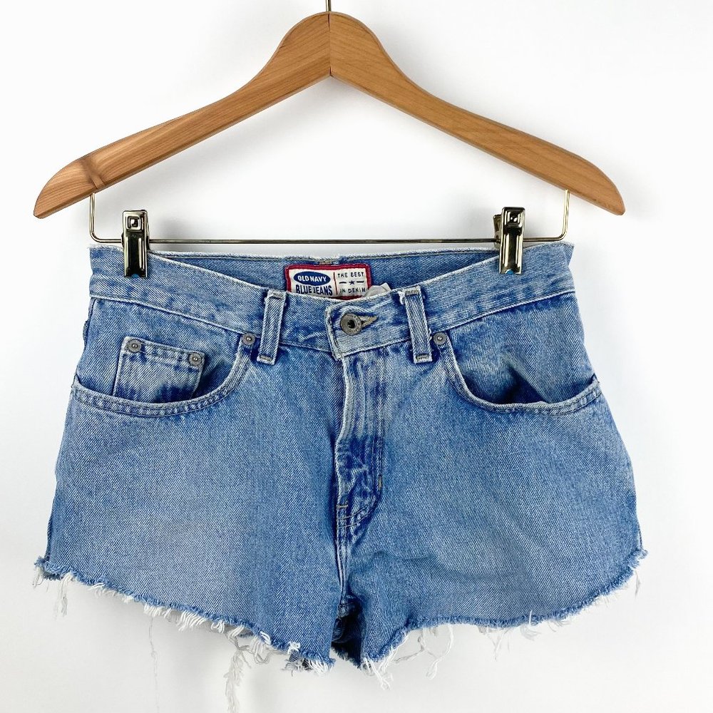 Jean Shorts Denim High Rise Button Down Shorts